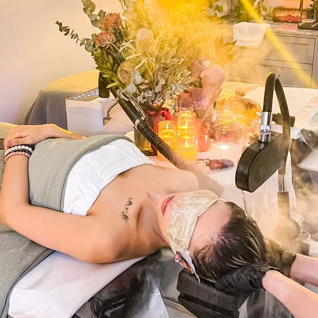 Facial in progress